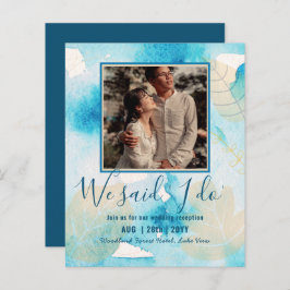 カップル写真とBUDGET結婚式のレセプション招待状