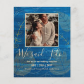 カップル写真とBUDGET結婚式のレセプション招待状 (正面)