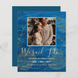 カップル写真とBUDGET結婚式のレセプション招待状