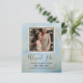 カップル写真とBUDGET結婚式のレセプション招待状 (スタンド正面)