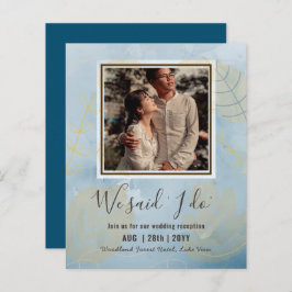 カップル写真とBUDGET結婚式のレセプション招待状