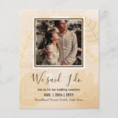 カップル写真とBUDGET結婚式のレセプション招待状 (正面)