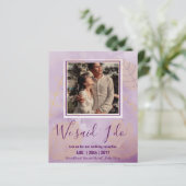 カップル写真とBUDGET結婚式のレセプション招待状 (スタンド正面)