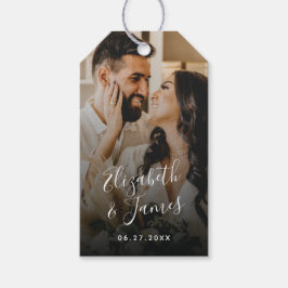 カップル写真のクリエイティブな結婚式ゲストブックのアイデア ギフトタグ