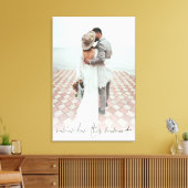 カップル写真のスクリプトこの瞬間を思い出結婚す キャンバスプリント (インサイチュ (リビング))