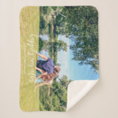 カップル写真の後ずっと幸せに シェルパブランケット (正面)