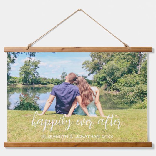 カップル写真の後ずっと幸せに 吊り下げ型タペストリー (正面)