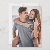 カップル写真の手のひらツリー日付を保存 セーブザデート (裏面)