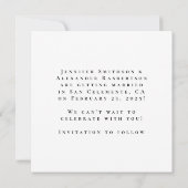 カップル写真の日付カードを保存 セーブザデート (裏面)