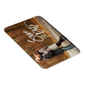 カップル写真の日付ブラシモダンスクリプトの保存 マグネット (右側)