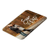 カップル写真の日付ブラシモダンスクリプトの保存 マグネット (左側)