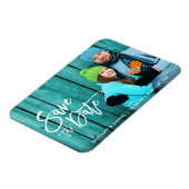 カップル写真の日付ブラシモダンスクリプトWを保存 マグネット (左側)