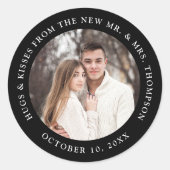 カップル写真の結婚カスタマイズ感謝していが好き ラウンドシール (正面)