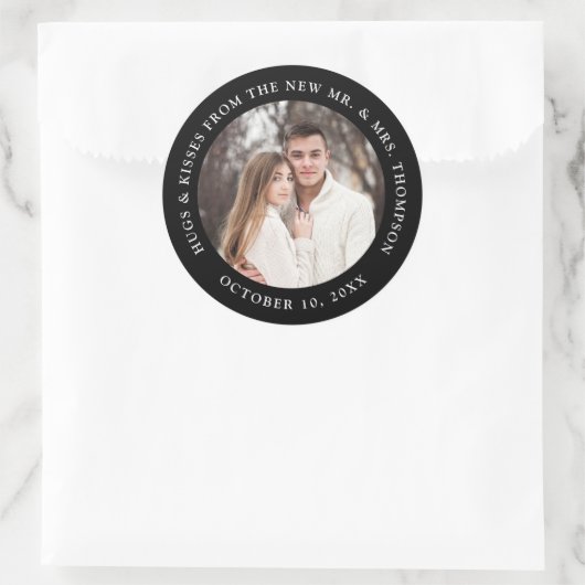 カップル写真の結婚カスタマイズ感謝していが好き ラウンドシール (バッグ)