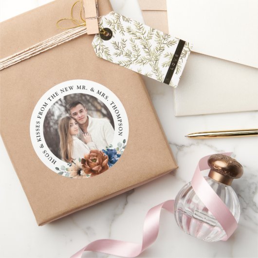 カップル写真の結婚カスタマイズ感謝していが好き ラウンドシール (ギフト)