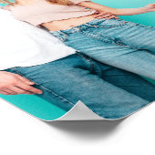 カップル写真カスタムイニシャルバレンタインデー ポスター (角)