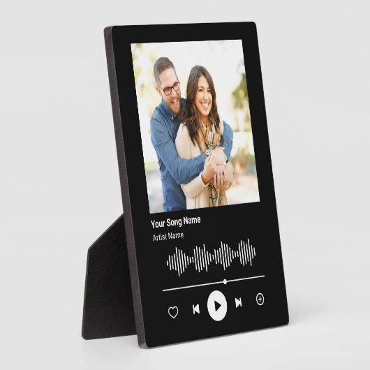 カップル写真カスタム音楽プレーヤーあなたの曲コード フォトプラーク (側面)