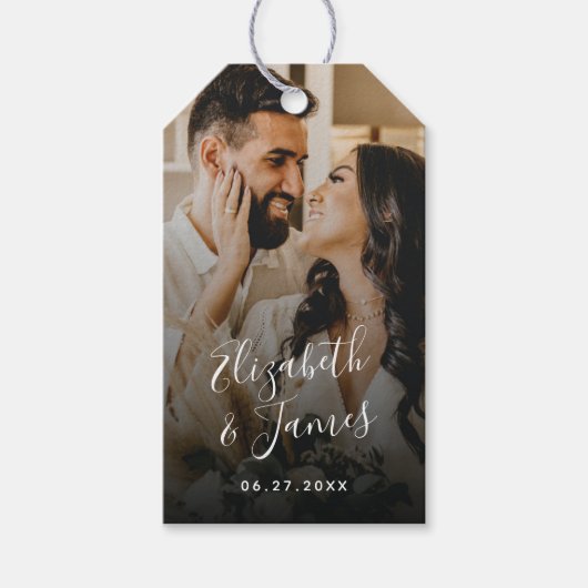 カップル写真クリエイティブ結婚ズゲストブックアイディア ギフトタグ (正面)
