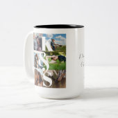 カップル写真コラージギフトパーソナライズされた引用文 ツートーンマグカップ (正面左)