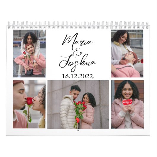 カップル写真コラージバレンタインデーのカレンダー カレンダー (カバー)