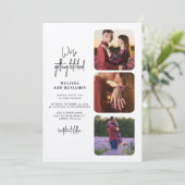 カップル写真コラージュがヒッチング結婚に 招待状 (スタンド正面)