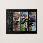 カップル写真コラージュカスタム文字引用文ギフト ジグソーパズル (横)