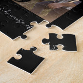 カップル写真コラージュカスタム文字引用文ギフト ジグソーパズル (側面)
