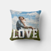 カップル写真シンプルの愛の名前の追加文字とメッセージ クッション (正面)