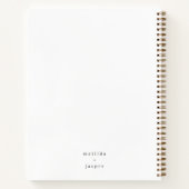 カップル写真ティール（緑がかった色）モダン円ミニマル白 ノートブック (裏面)