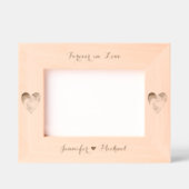 カップル写真ハートモノグラム結婚の記念日 レーザー彫刻フレーム (正面)