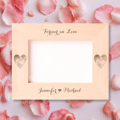 カップル写真ハートモノグラム結婚の記念日 レーザー彫刻フレーム