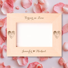 カップル写真ハートモノグラム結婚の記念日 レーザー彫刻フレーム