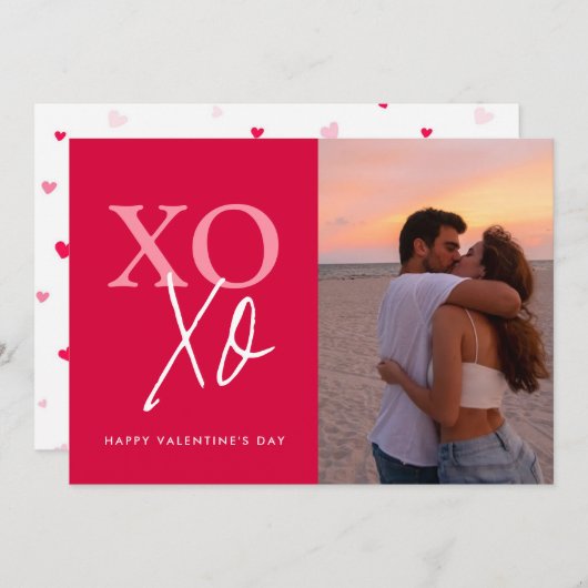 カップル写真バレンタインデーのカード シーズンカード (正面/裏面)