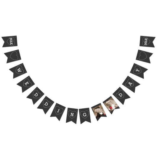 カップル写真フェイクシャルボ結婚ードのバンティング旗 バンティングフラッグ (全)