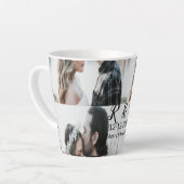 カップル写真メリーの追加結婚した年の追加 カフェラテマグ (左アングル)