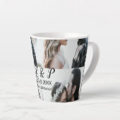 カップル写真メリーの追加結婚した年の追加 カフェラテマグ (右アングル)