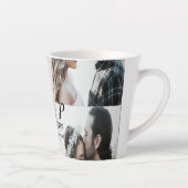 カップル写真メリーの追加結婚した年の追加 カフェラテマグ (右)