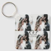 カップル写真メリーの追加結婚した年の追加 キーホルダー (正面)