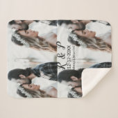 カップル写真メリーの追加結婚した年の追加 シェルパブランケット (正面(横))