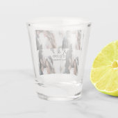 カップル写真メリーの追加結婚した年の追加 ショットグラス (裏面)