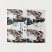 カップル写真メリーの追加結婚した年の追加 タペストリー (正面(横))