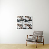 カップル写真メリーの追加結婚した年の追加 タペストリー (インサイチュ(横))