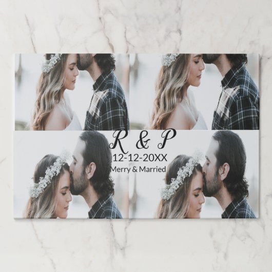 カップル写真メリーの追加結婚した年の追加 ペーパーパッド (正面)
