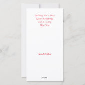 カップル写真メリークリスマスとカスタムバック文字 シーズンカード (裏面)