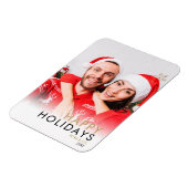 カップル写真モダンクリスマスハッピーホリデー マグネット (左側)