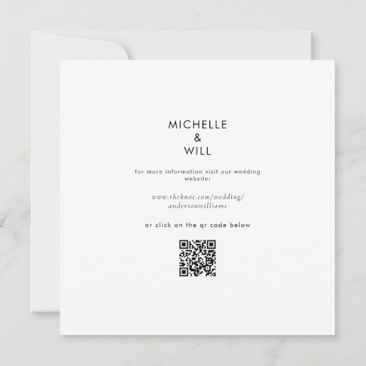 カップル写真モノグラムモダンスクエア日付を保存 セーブザデート (裏面)