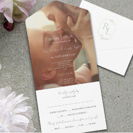 カップル写真モノグラム |すべての結婚式の招待 オールインワン招待状