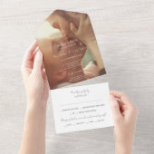 カップル写真モノグラム |すべての結婚式の招待 オールインワン招待状 (貼ってはがせる)