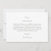 カップル写真モノグラ結婚ムのフラットサンキューカード サンキューカード (裏面)