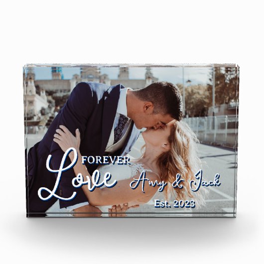 カップル写真ロマンチックな名前 フォトブロック (正面)
